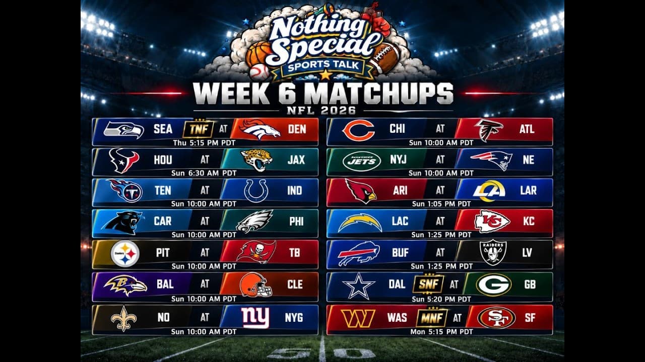 Nothing Special Sports Talk #6 - Week 6 Picks